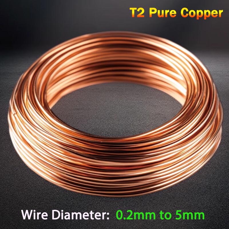 T2 Pure Copper Round Wire Diameter 0.2mm To 5mm Solid Bare Highly Conductive