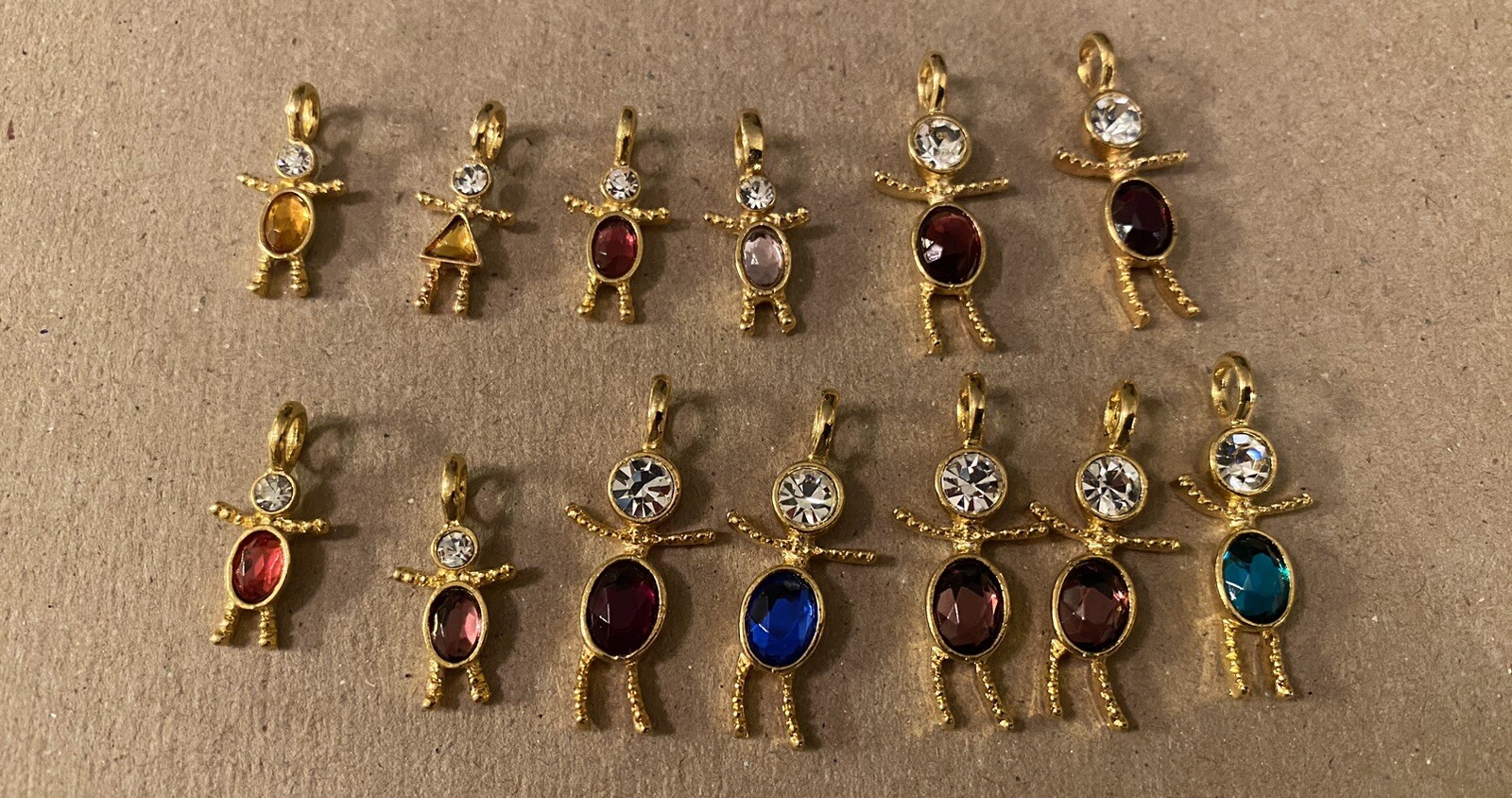 Birthstone Little People Jewelry Pendants Lot Of 13