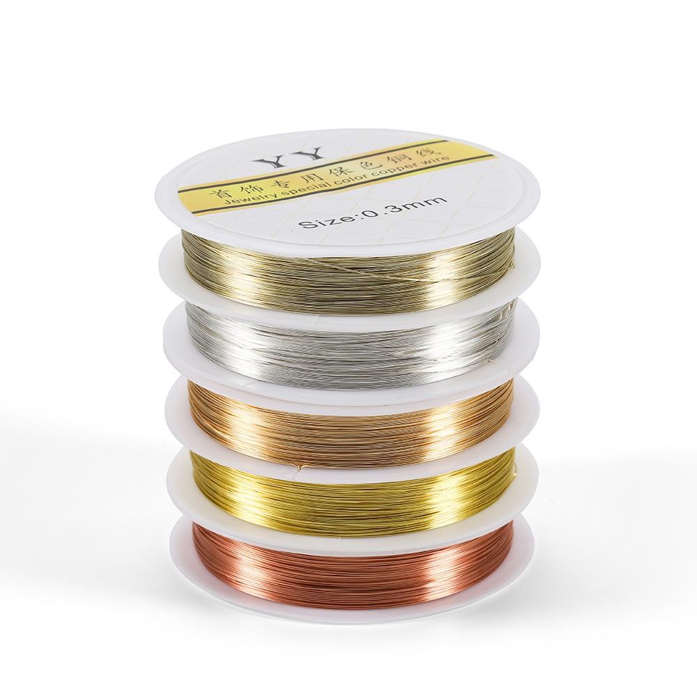 Gold Color Copper Wire Roll 0.2–1.0mm Beading Cord for Diy Jewelry Making & Craf
