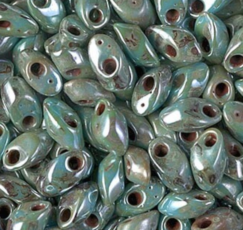 LMA-4514/L, Opaque TURQUOISE BLUE Luster , 10g, Miyuki 4×7 Long Magatama(Lm107)