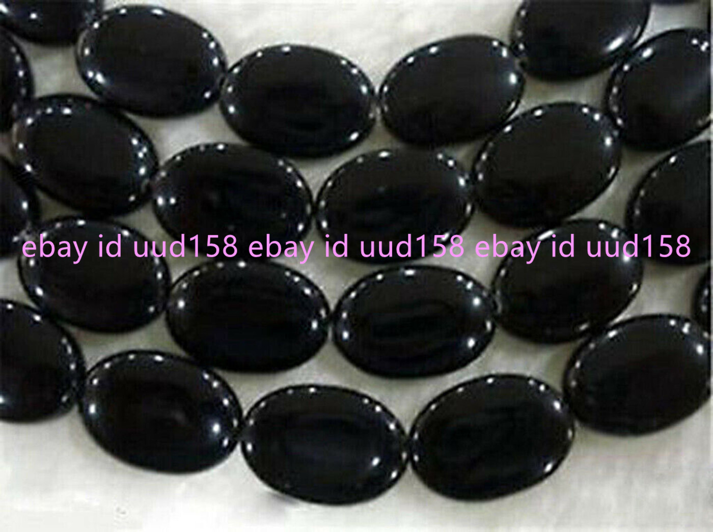 Beauty Natural 13x18mm India Black Agate Onyx Oval Gemstone Loose Beads 15″ AA