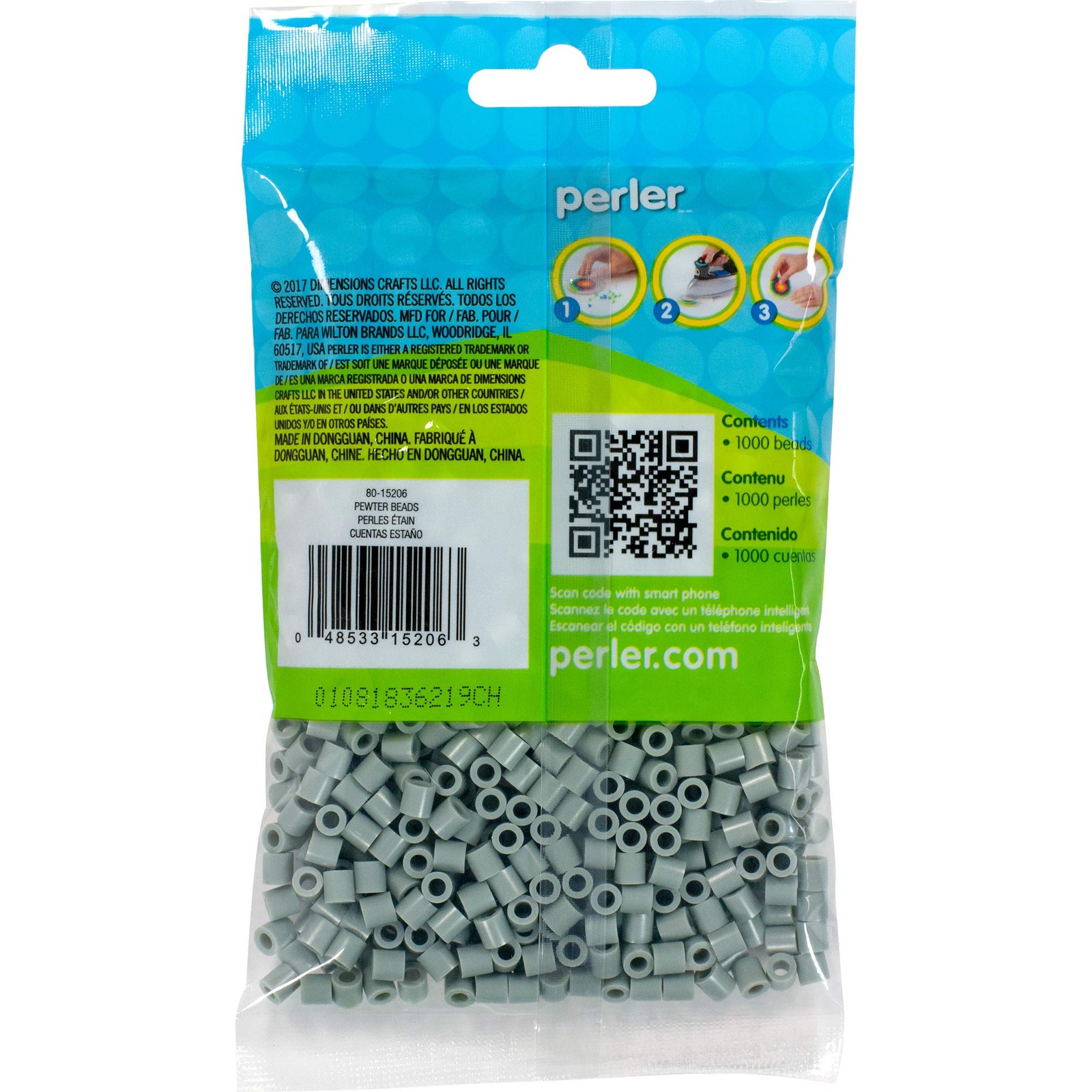 Perler Beads, Gray Small 1000 Count,