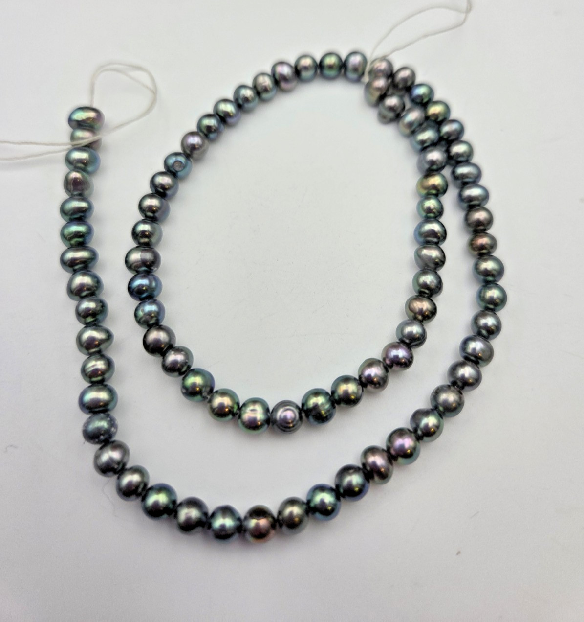 Freshwater Peacock Pearl 15″ Strand, multi colors Pearls, 5.3-5.5 mm wide