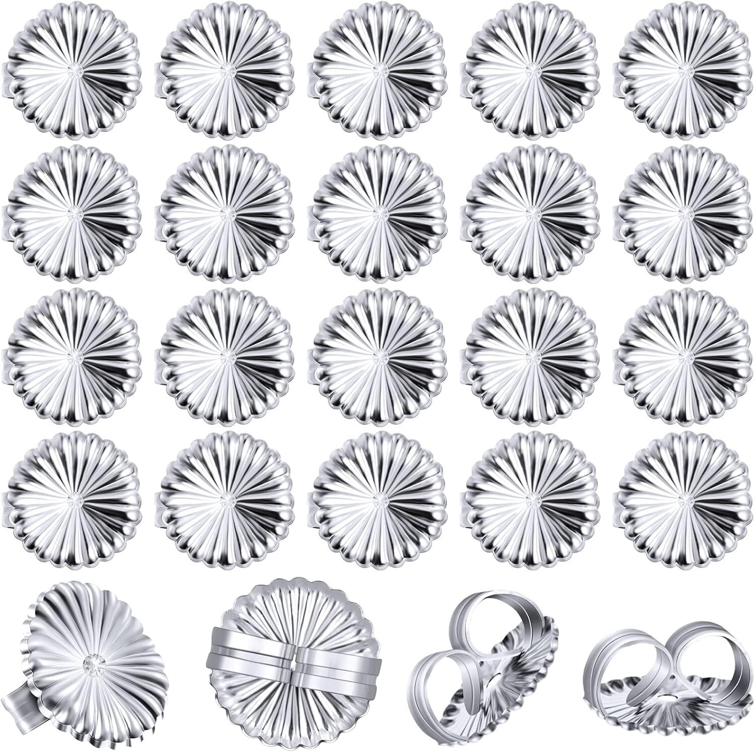 30 Pieces Jumbo Earring Backs Secure Large Earring Backs Silver