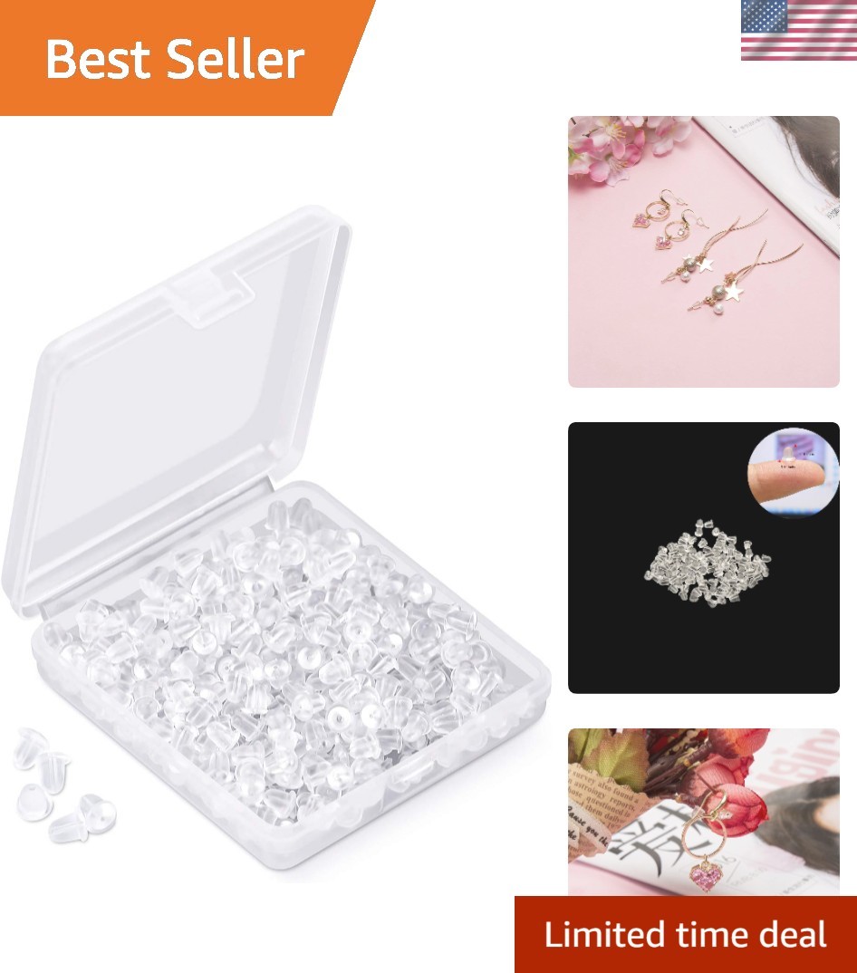Commercial Grade Clear Silicone Earring Backings – 2000 PCS for Jewelry Stores