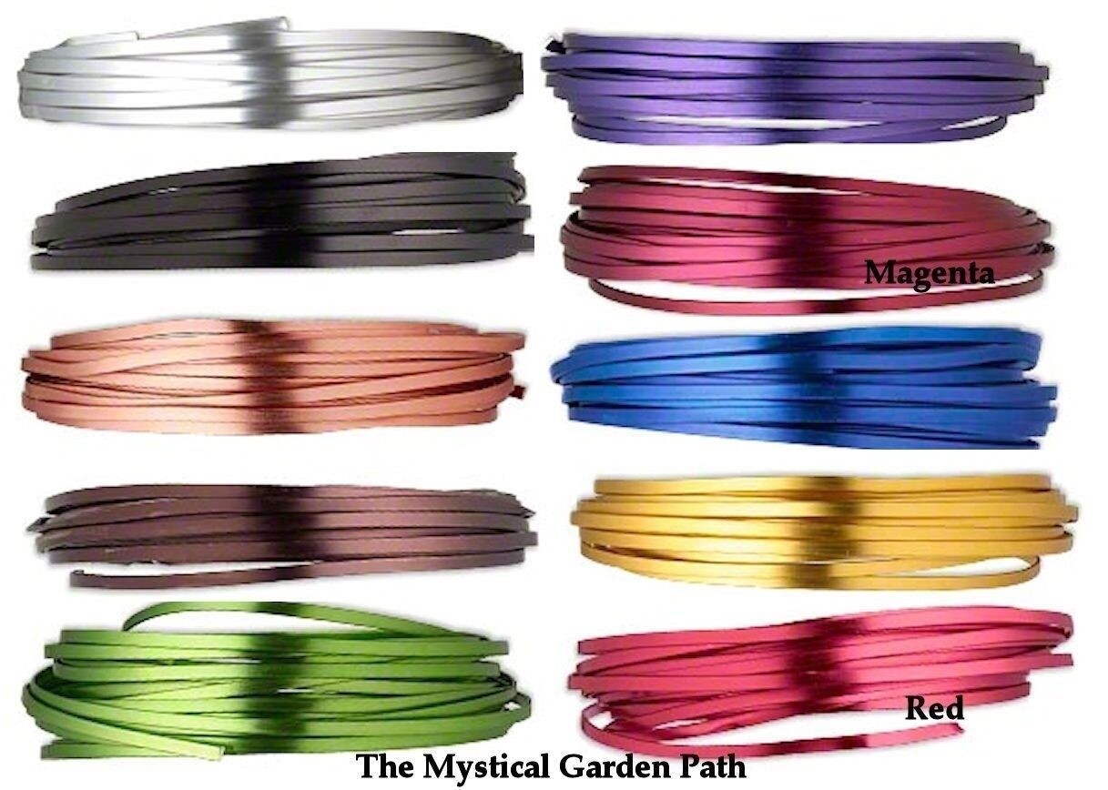 Wire, FLAT Anodized Aluminum 4×1.2mm FLAT Wire for Wrapping 18 Feet