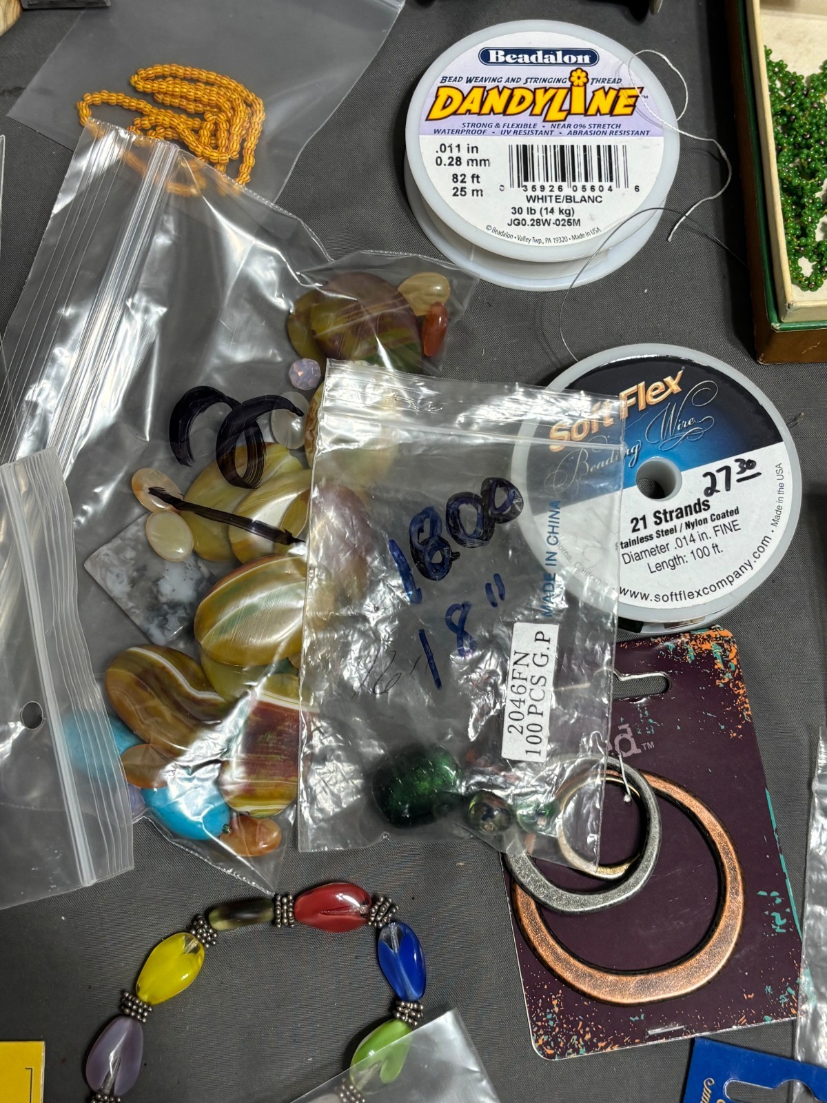 Large lot JEWELRY MAKING CRAFT Supplies BEADS Gems WIRE copper silver Gemstones