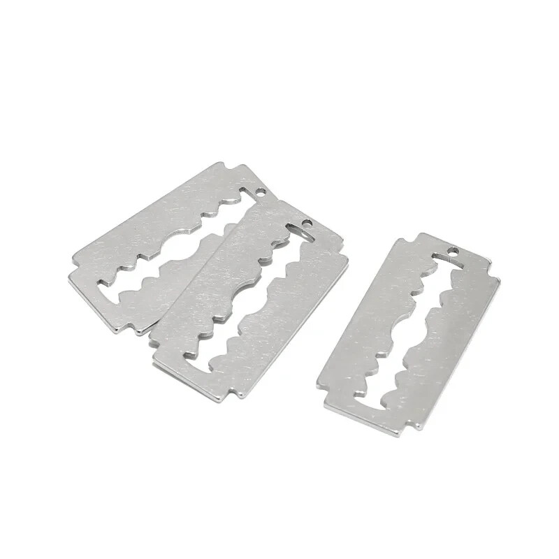 10pcs Fashion Silver Color Stainless Steel Razor Blades Pendants