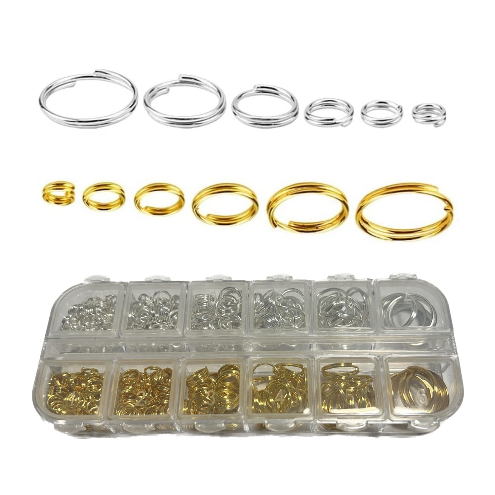 Gold & Silver Double Loop Jump Rings for Jewelry Making & Keychains