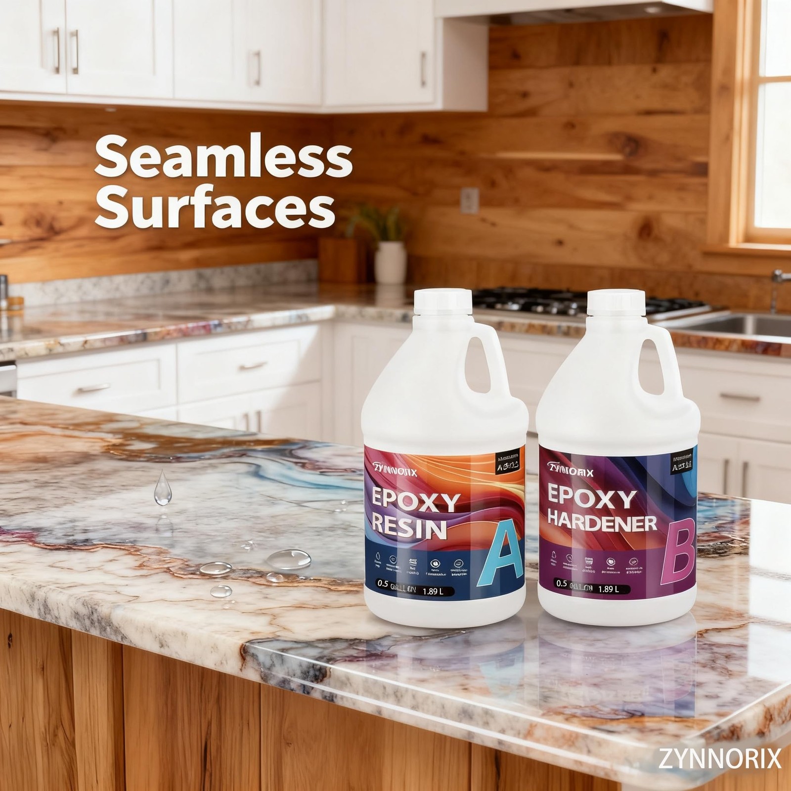Resin Epoxy 1 Gallon,3×UV Resistant,Self Levefing, Best for DIY, Art, River