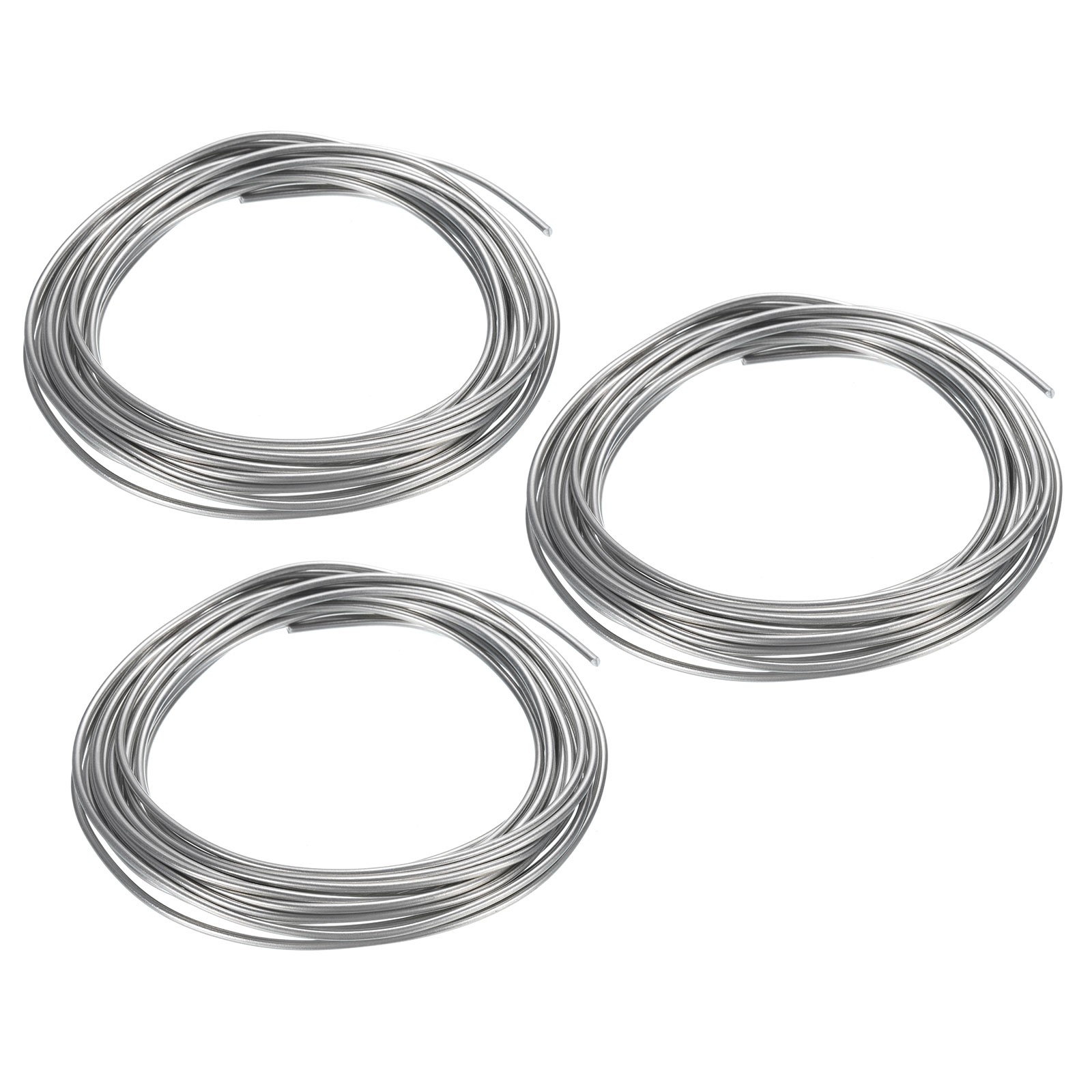 3Rolls 99.99% High Purity Zinc Wire 12# Pure Zinc Beading Wire 2mm (16.4’/Roll)