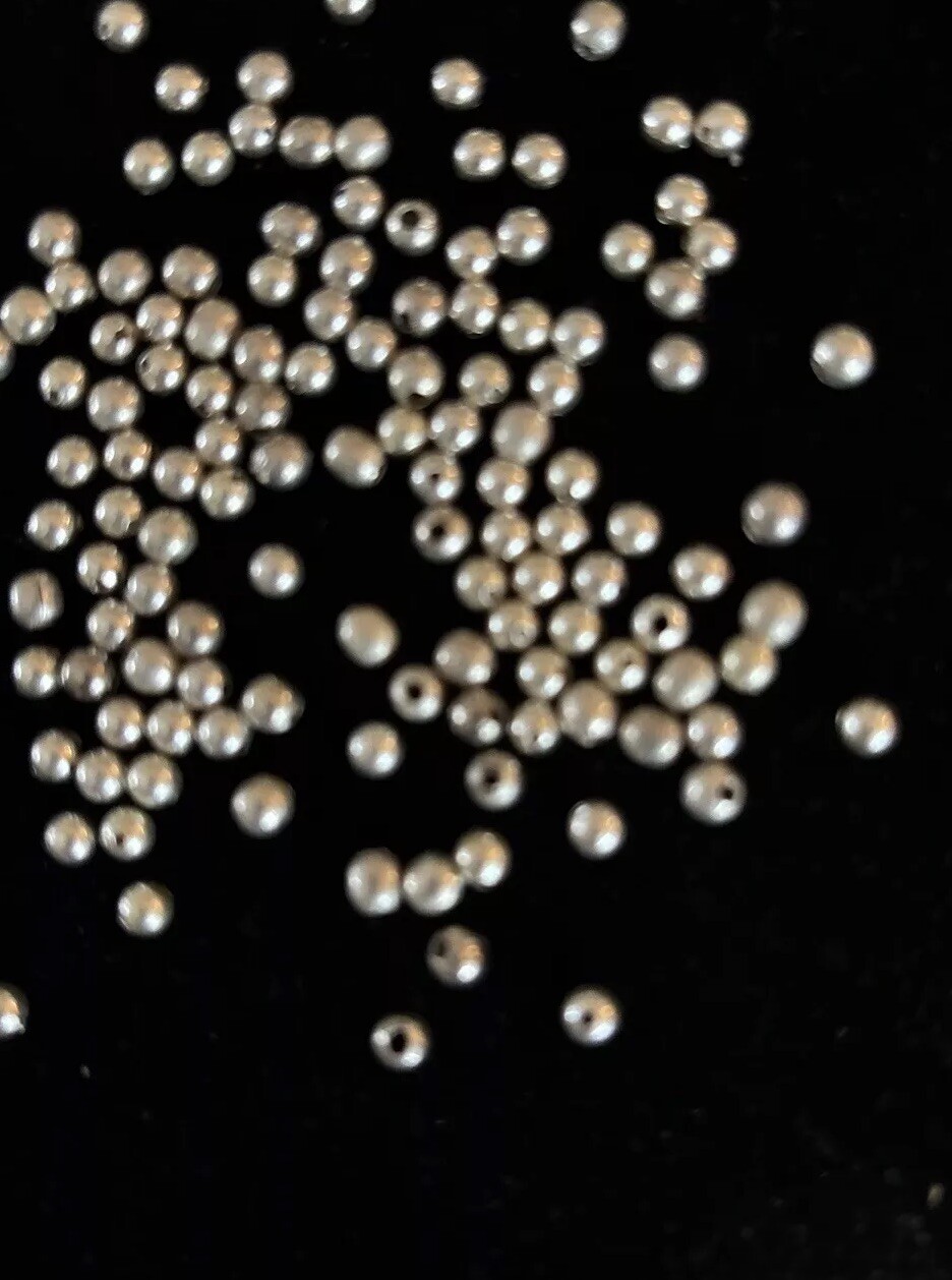 Sterling Silver Round Polished Beads 4 mm Hole 1 mm Package Of 50 Jewelry Making