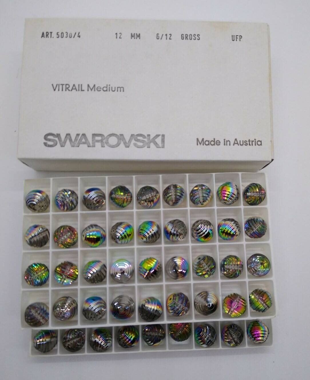 Factory Pack Swarovski Crystal Vitrail Medium 12mm Art Deco Round 5030/4 Beads