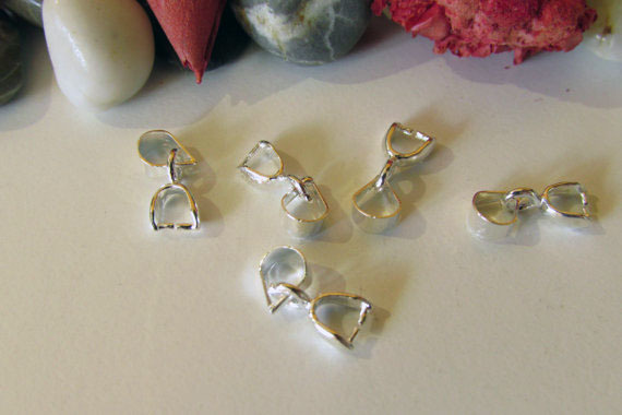 Pinch Bail Gold Silver or Bronze Plated Pendant Clasp 30 SIZES and STYLES!!