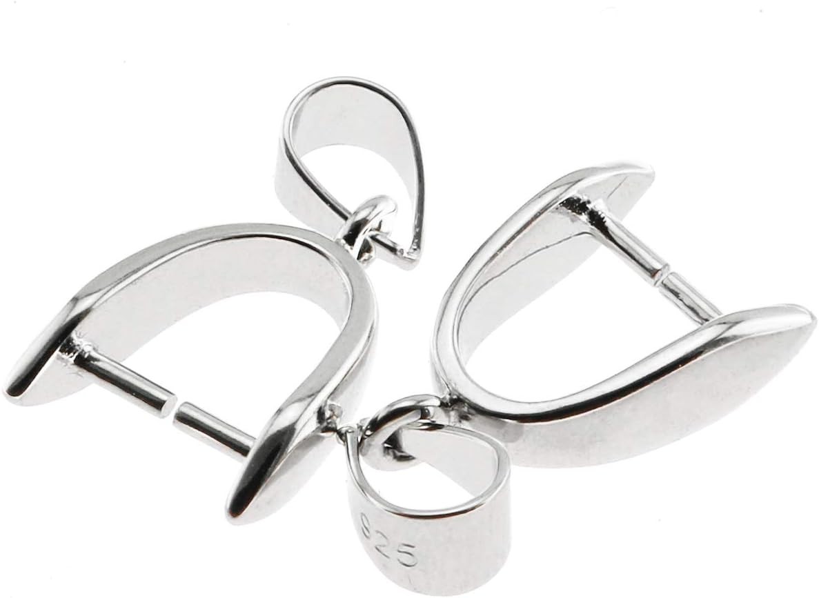 2Pcs 925 Sterling Silver Pendant Bail Connector Pinch Clasp for Necklace DIY Jew