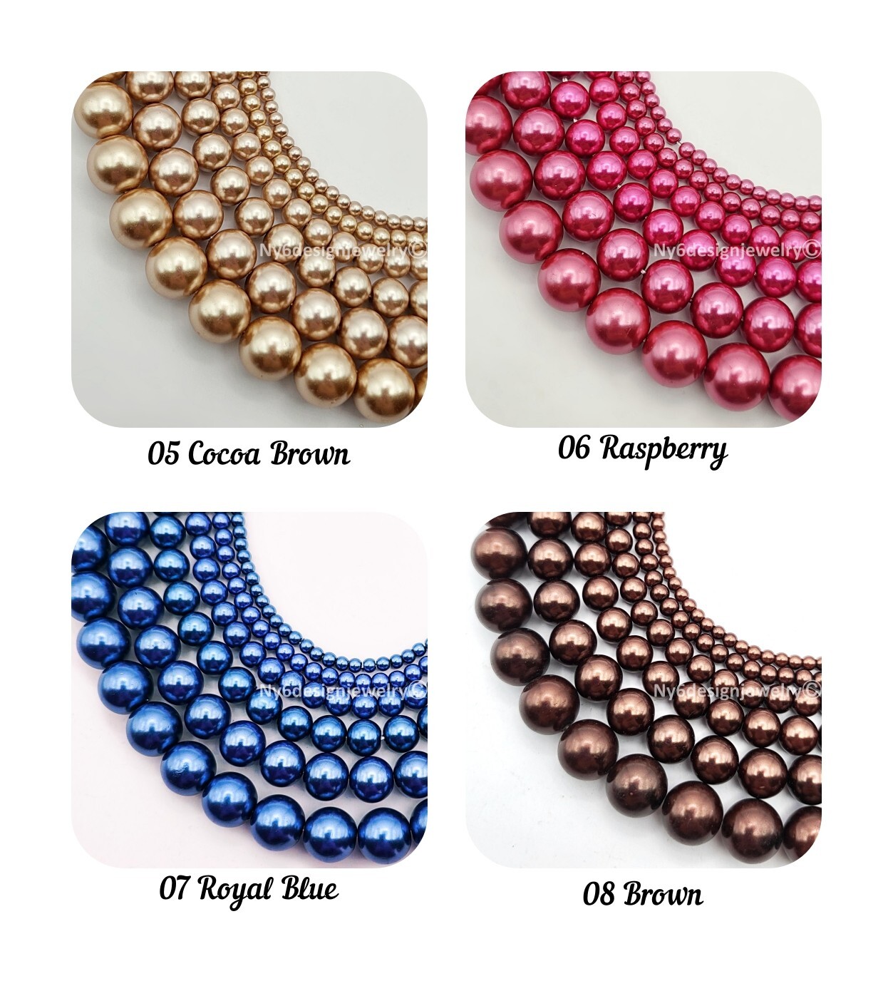 High Quality Glass Pearl Round Spacer Loose Beads 3mm 4mm 6mm 8mm 10mm 12mm 15″