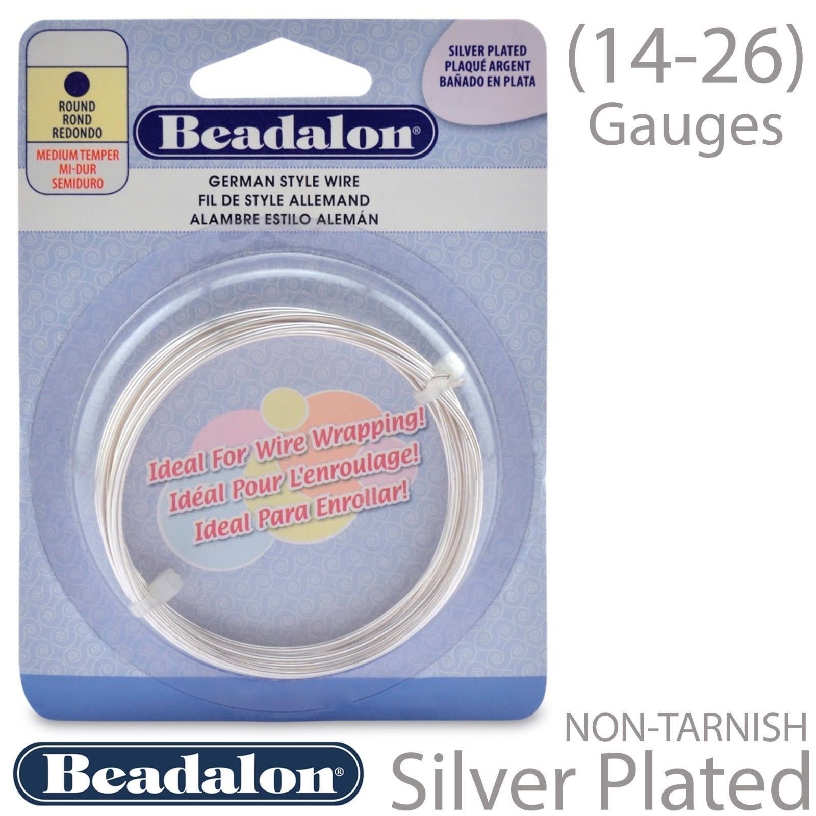Beadalon Silver German Wire 14, 16, 18, 20, 22, 24, 26 Gauge German Wire Jewelry
