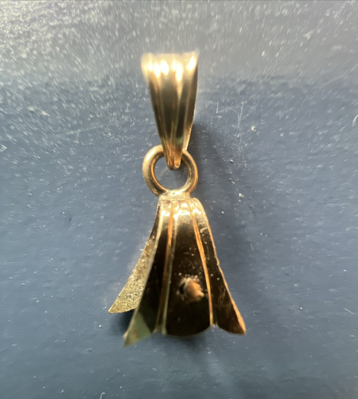 14K SOLID GOLD Pinch BAIL FOR PENDANTS Vintage Jewelry Finding