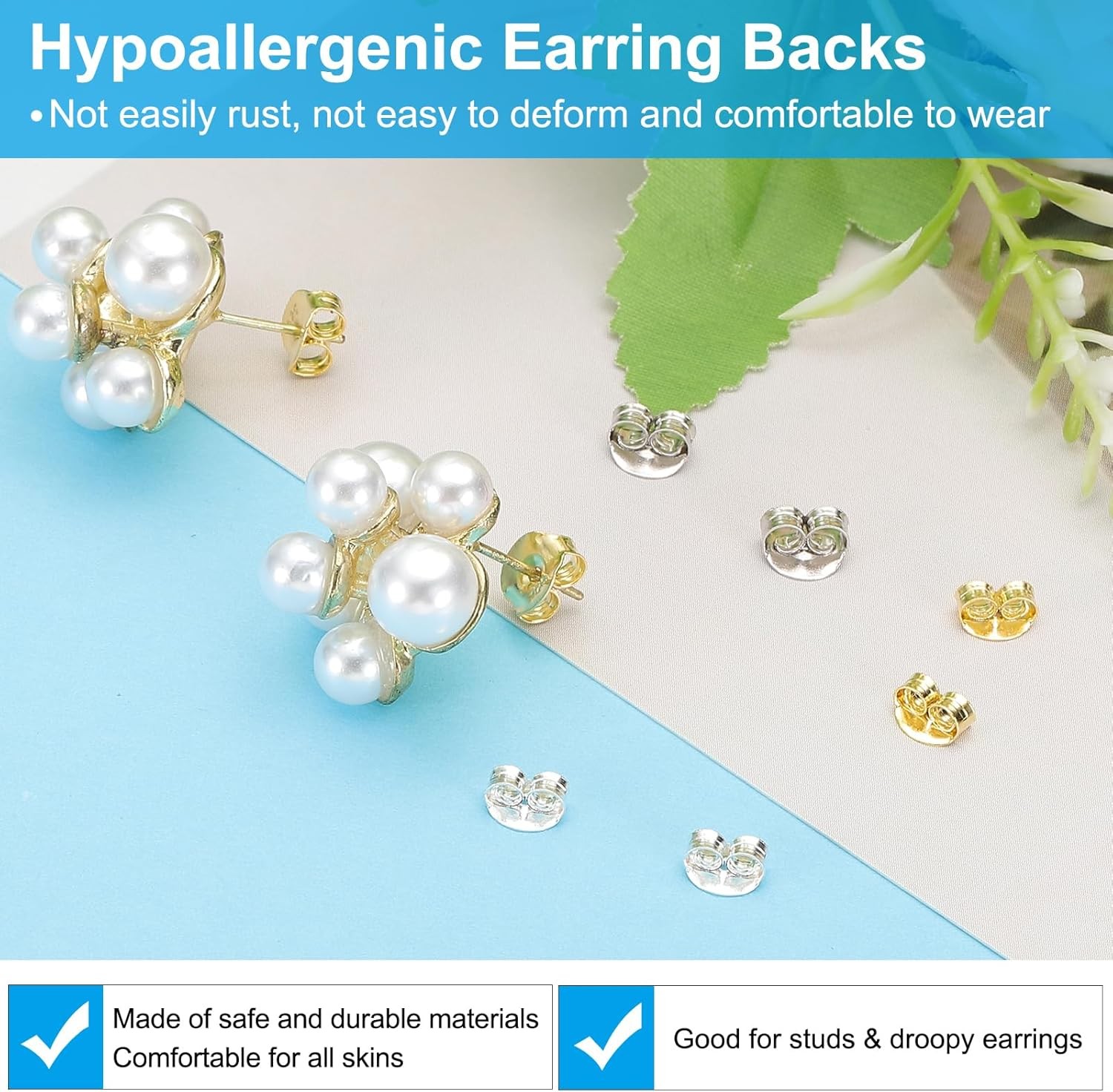 520pcs Ear Nuts Earring Backs Ear Clasp Stopper Butterfly Clutches For Jewelry