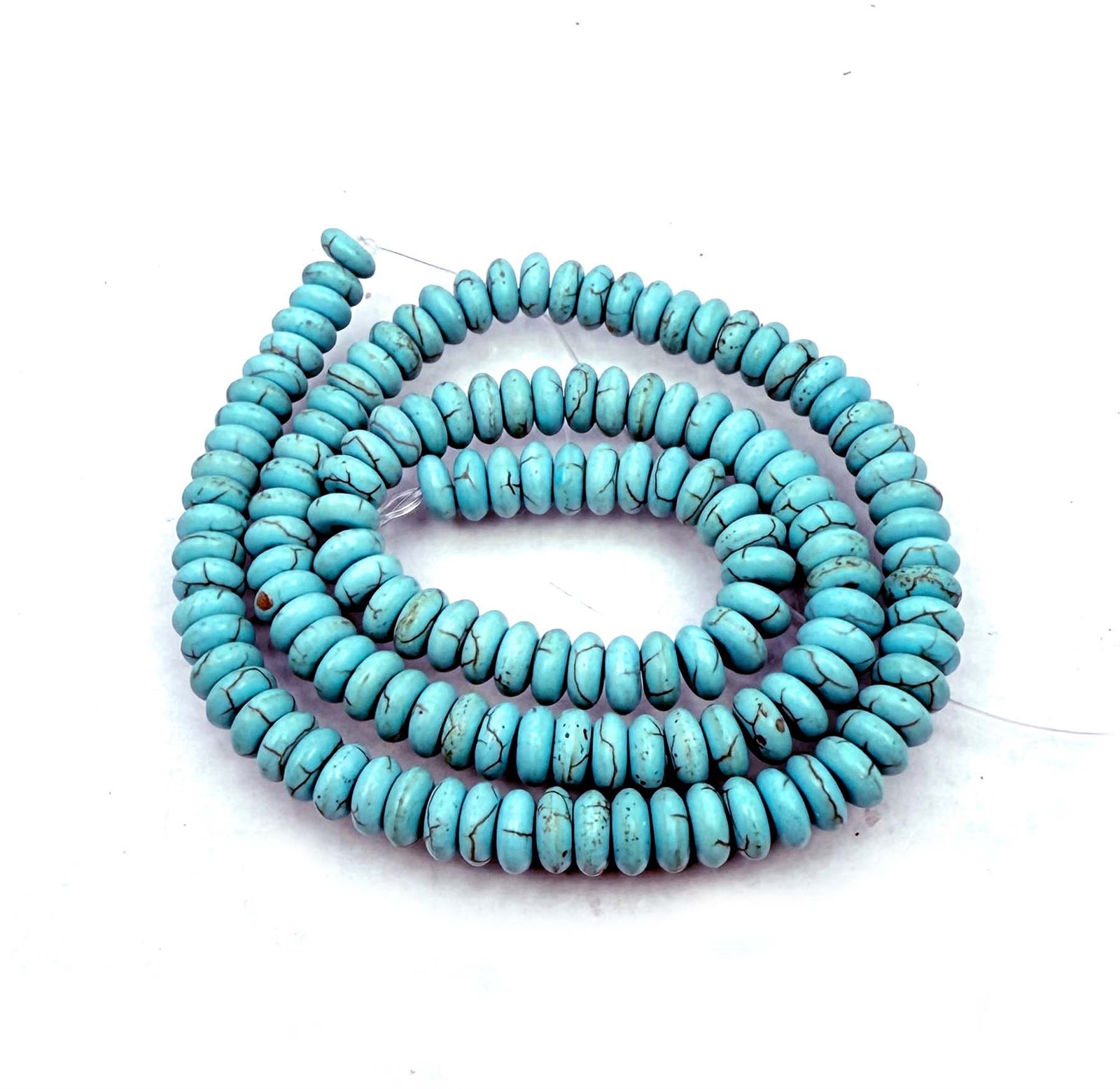 6x2mm Blue Turquoise Rondelle Heishi Beads 16″