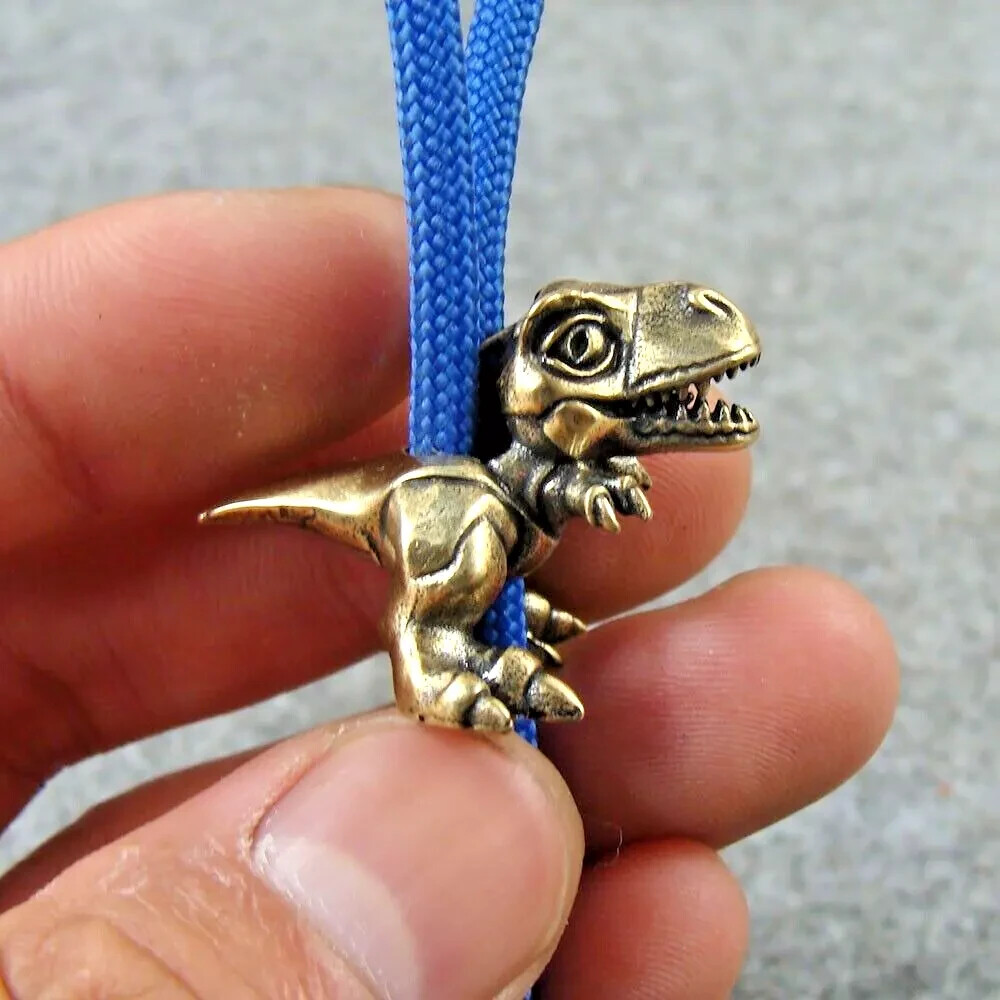 Brass Beads Dinosaur Shape Knife Tool Lanyard Bead Paracord Bracelet Beads