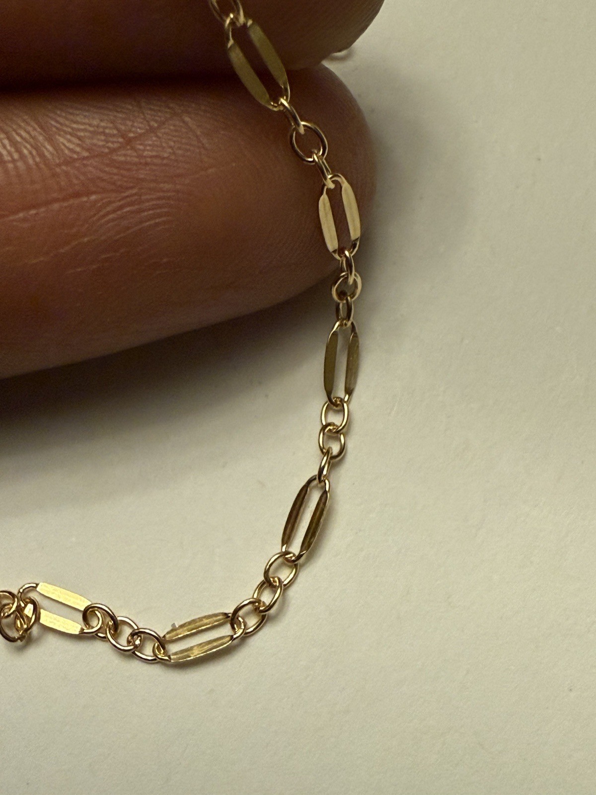 Dapped long and short chain 5.2×2.4mm, 14kt gold filled 5ft, 5ft
