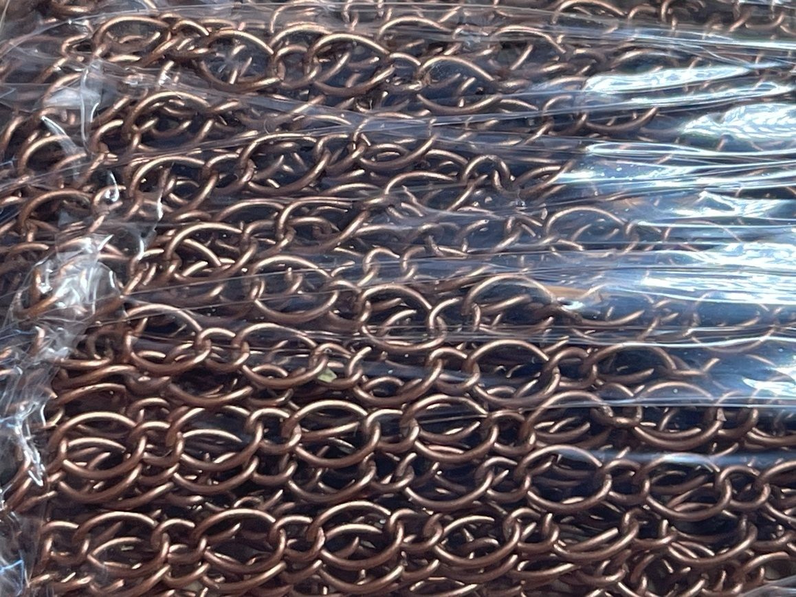 10m Red Copper Iron Figaro Chain – Soldered Jewelry Making Link Chain, 5.7×3.8mm