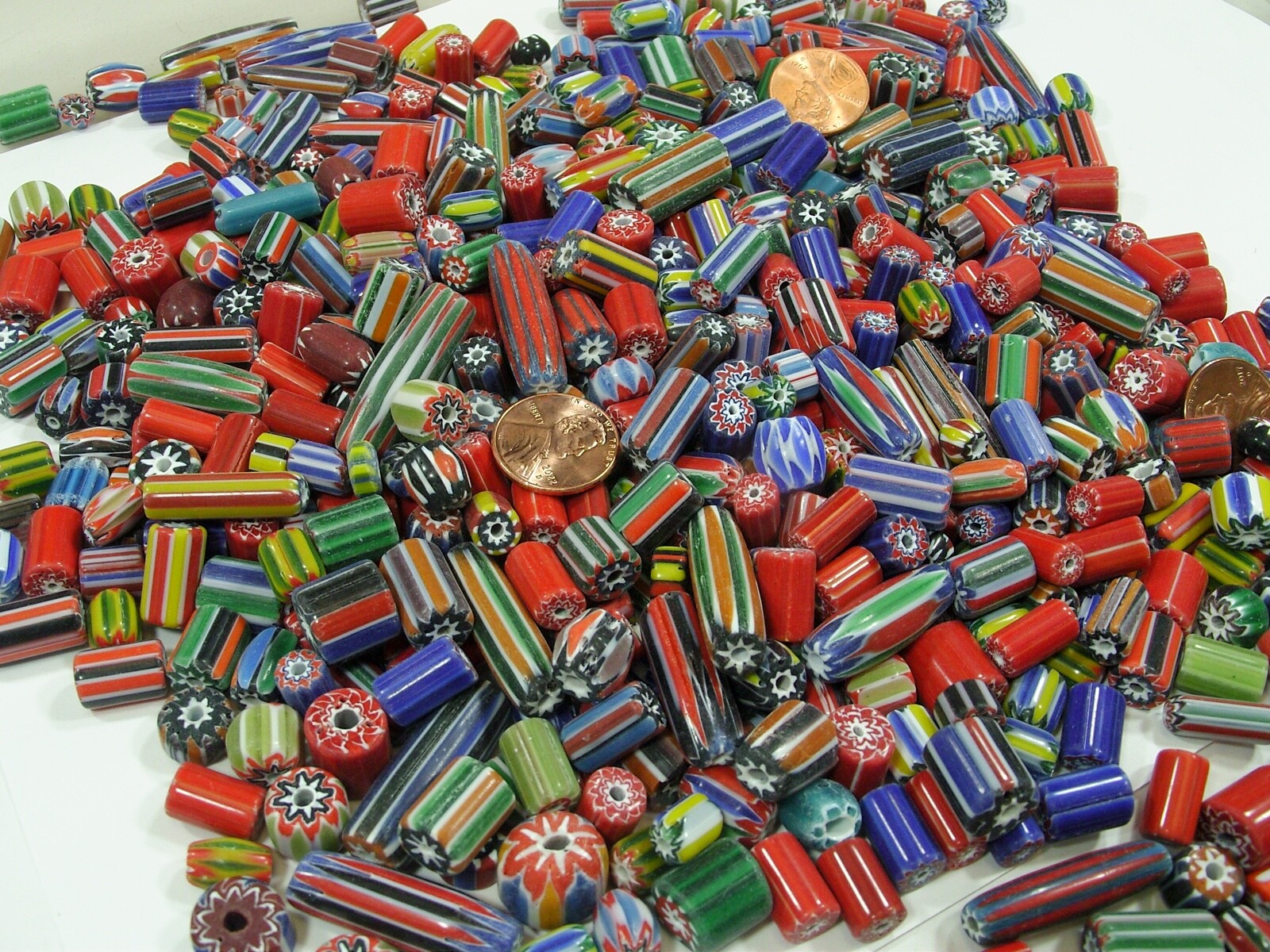 2 Pounds Assorted India Handmade Chevron Glass Beads Wholesale Bulk Lot (VP-5) ⭐