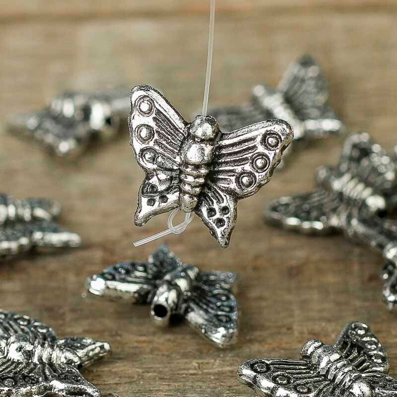 Bulk Package of 576 Silver 1/2″ Butterfly Bead Charms