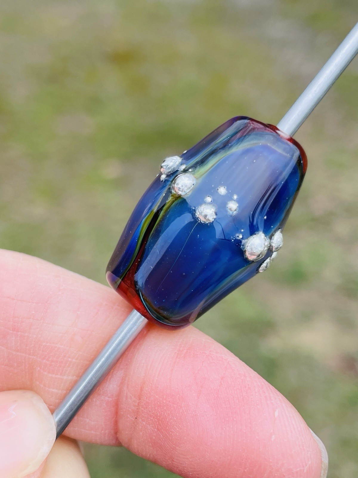 Lampwork Glass Focal Bead HANDMADE Lampwork Bead Artisan Made With Fine Silver
