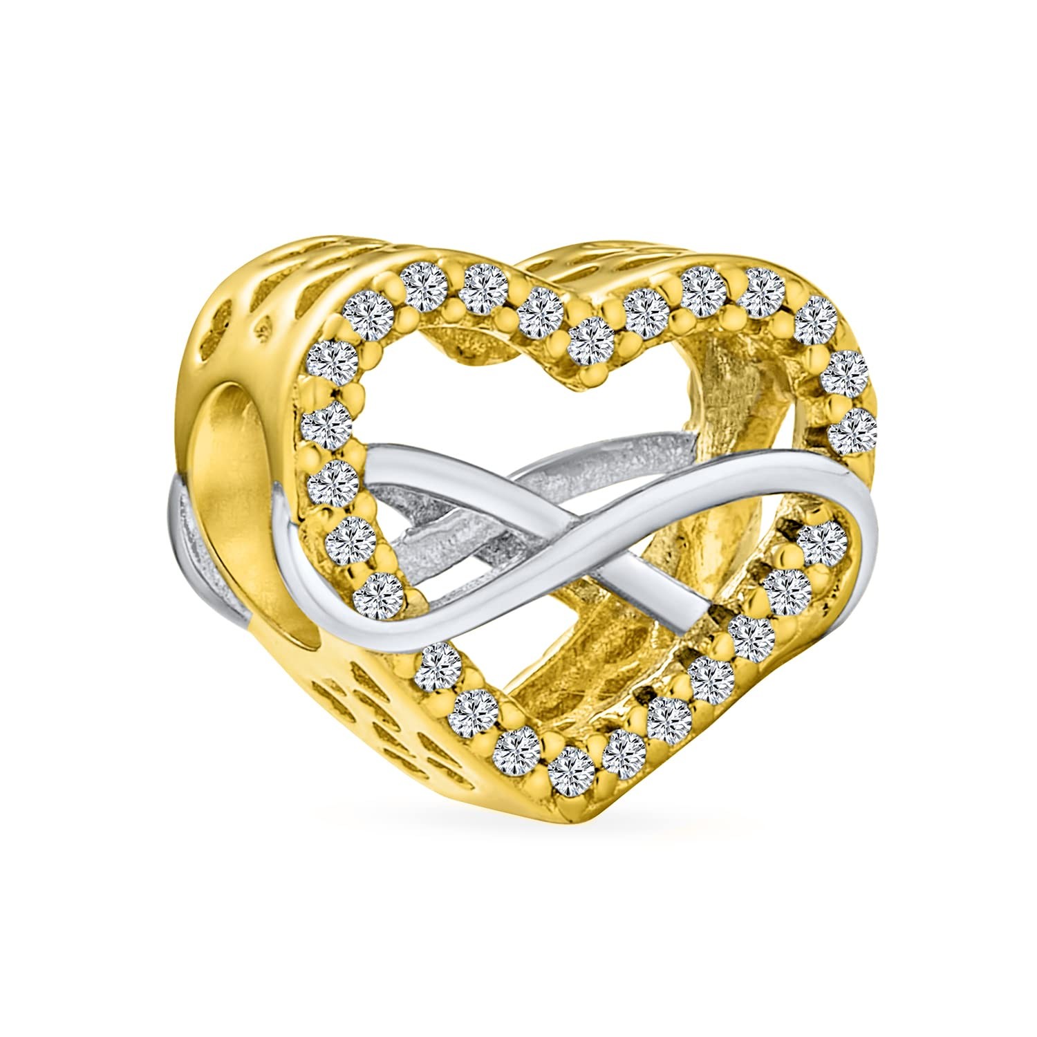Couples Forever Love Knot Figure 8 Motif Crystal Accent Intertwined Infinity Ope