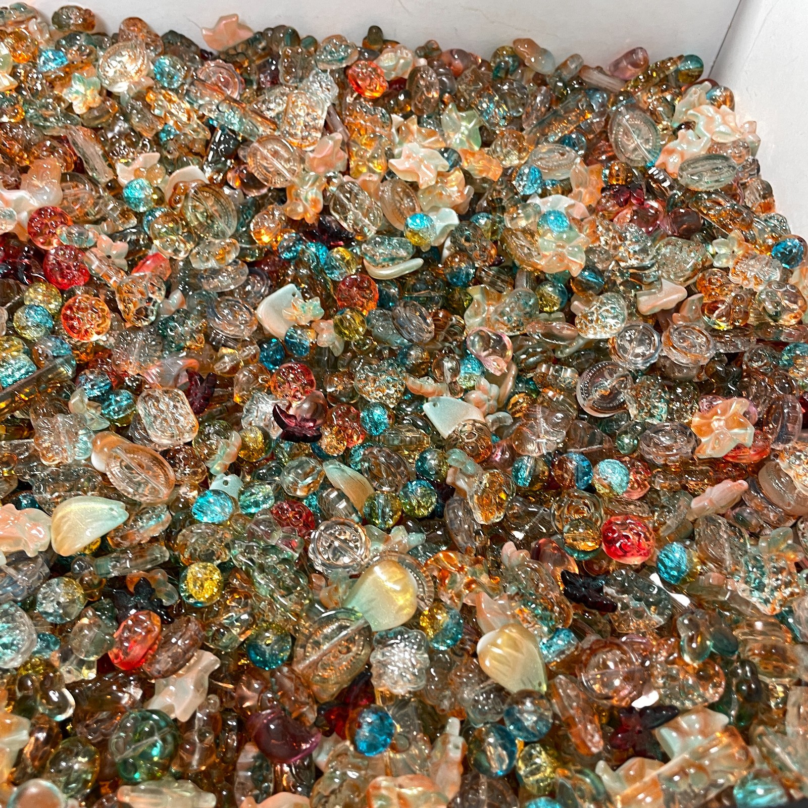 100g Glass beads lot jewelry making mix variety bead supplies Read Description