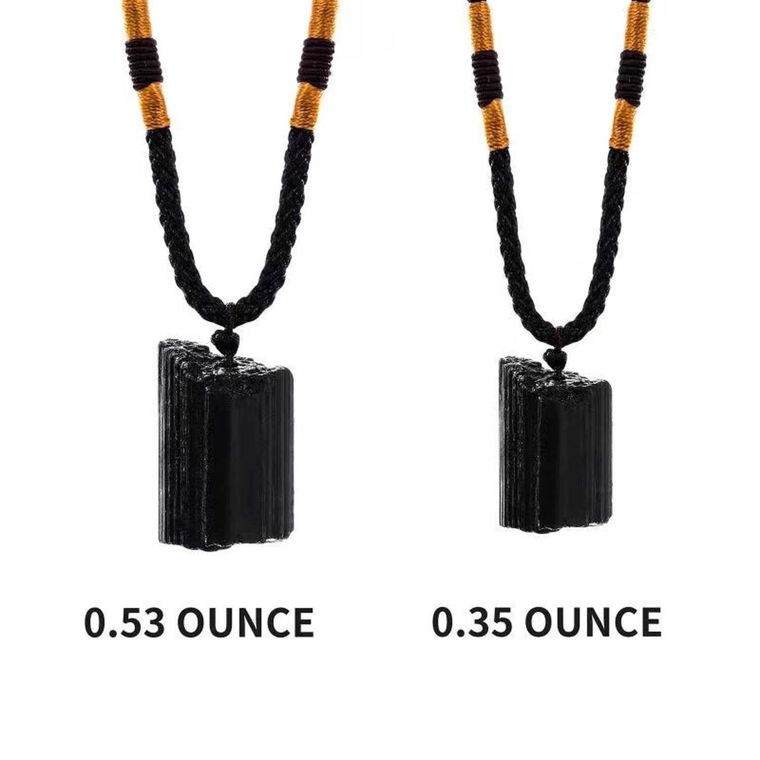 Black Tourmaline Necklace Crystal Pillar Pendant Obsidian，Original Natural Stone