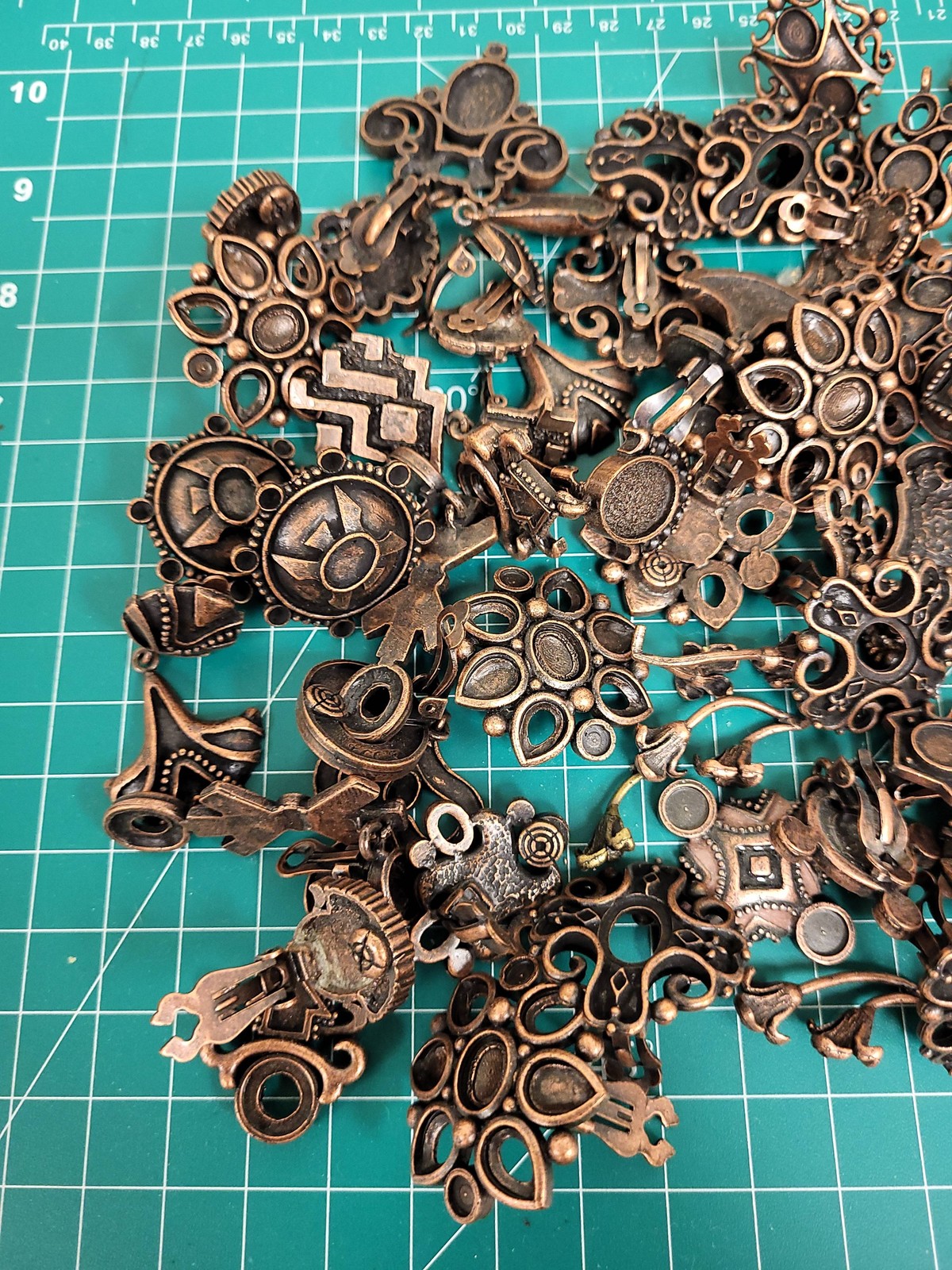 Steampunk Embellishment Bronze Tone Charms Earring Clip Mixed Lot Jewelry Making