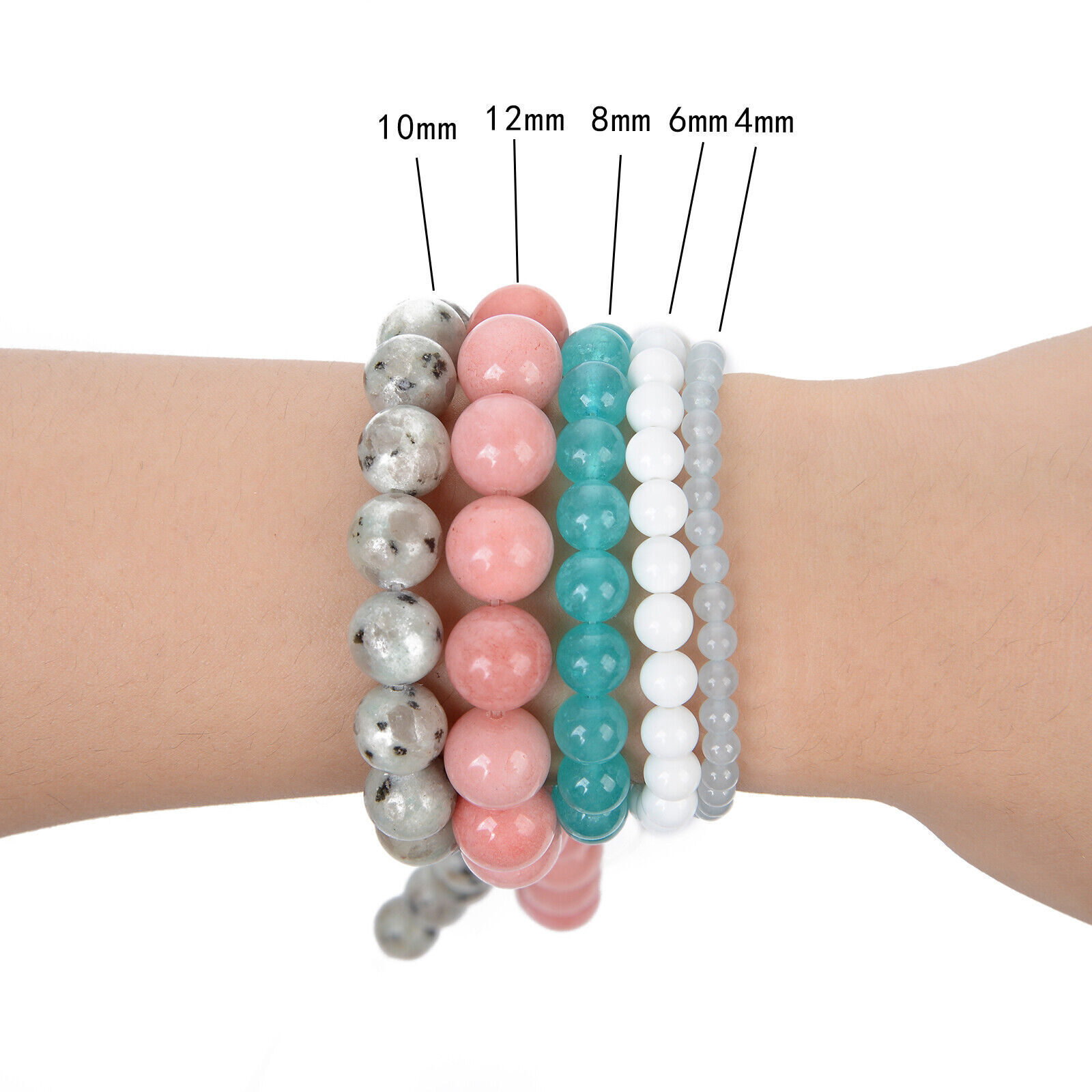 4mm 6mm 8mm 10mm 12mm Agate Natural Gemstone Round Spacer Beads Jewelry Making
