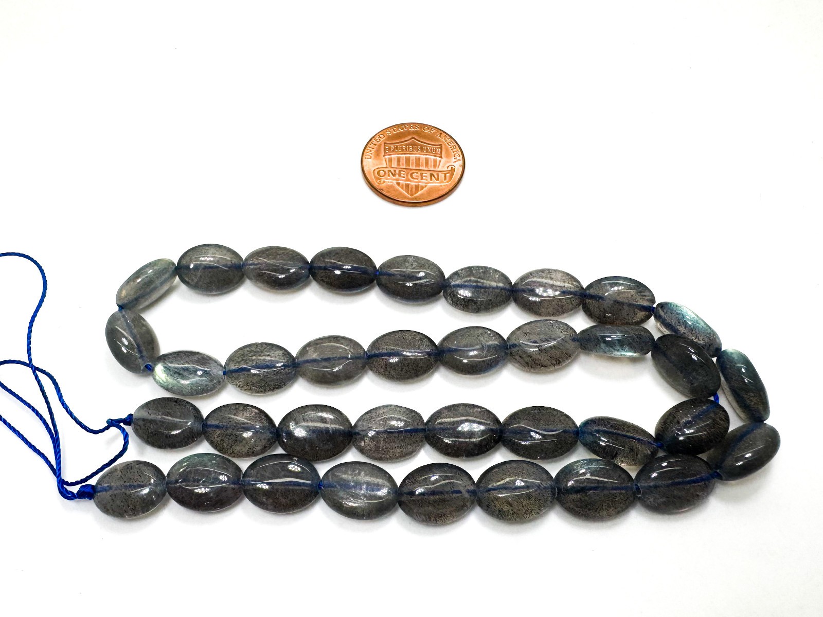 Natural Labradorite Oval Beads | 8x11mm | Shimmery Blue Flash Gemstone Beads