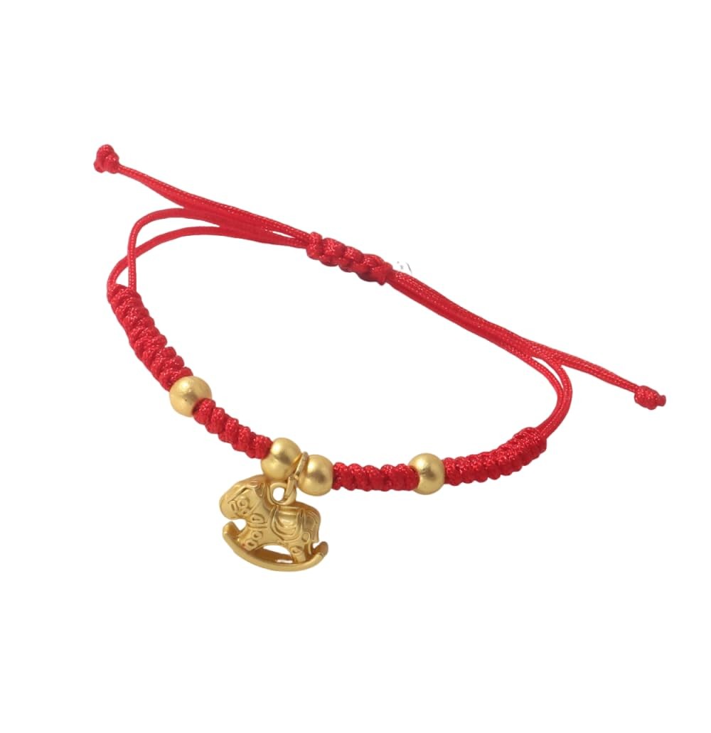 Chinese Year of the Horse Red String Bracelet – Golden Horse Charm Lucky Br – 01