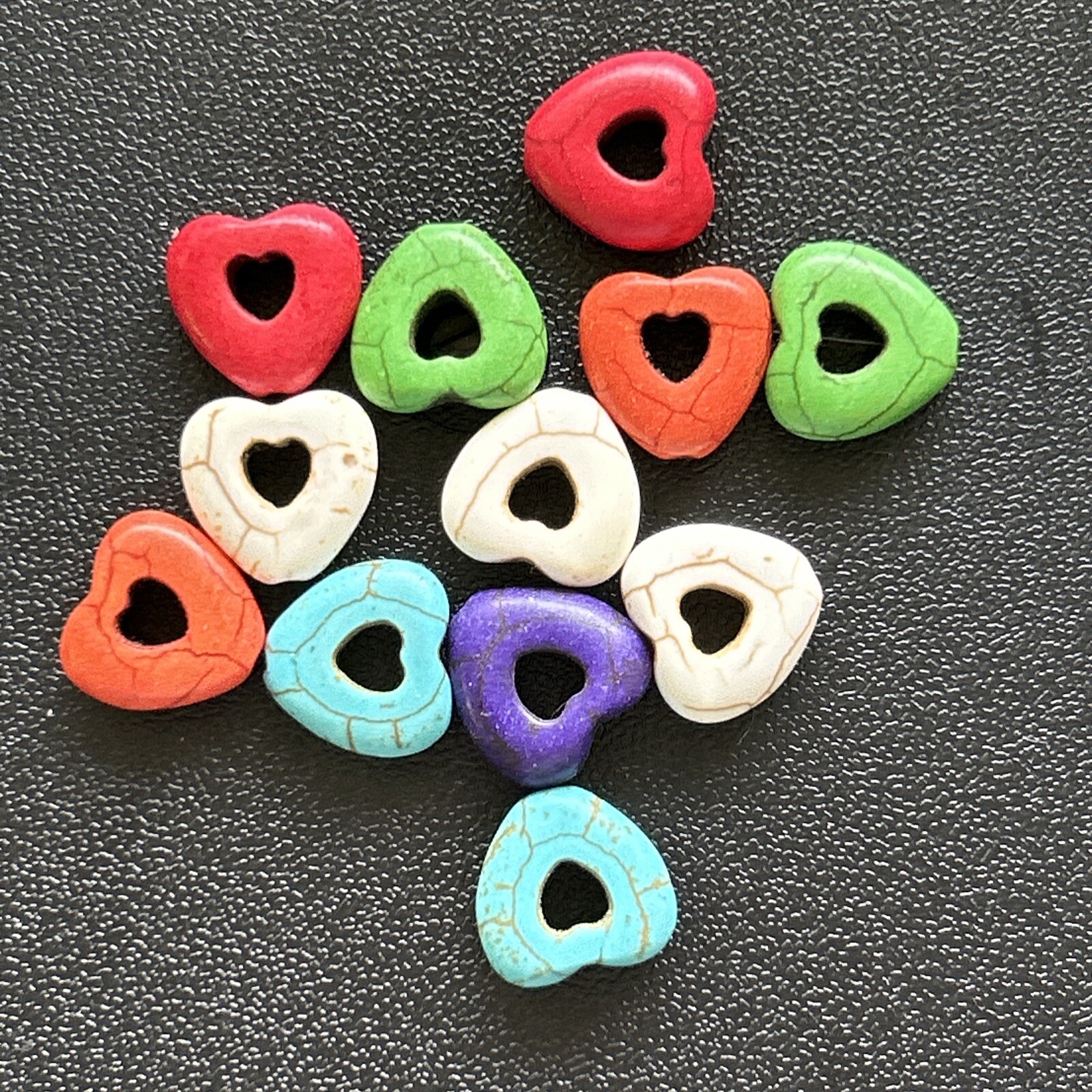 Lot of Howlite Beads Fish, Butterflies, Hearts Elephants People Mixed Sizes