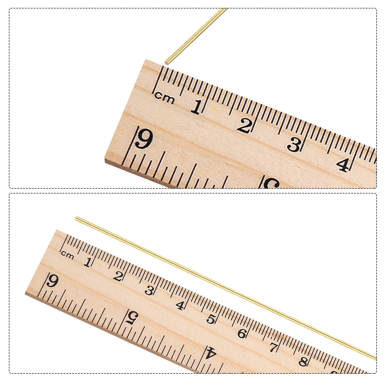 0.6mm x 200mm,Brass Round Wire,Assorted Half Hard Wire for Jewelry Making,20Pcs