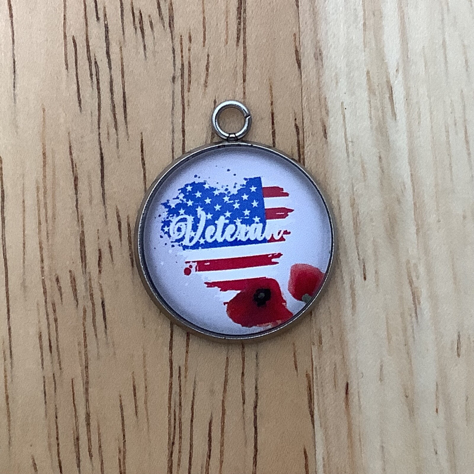 Memorial Day Charms, Memorial Poppy Charms, Flag Charms for Jewelry Making