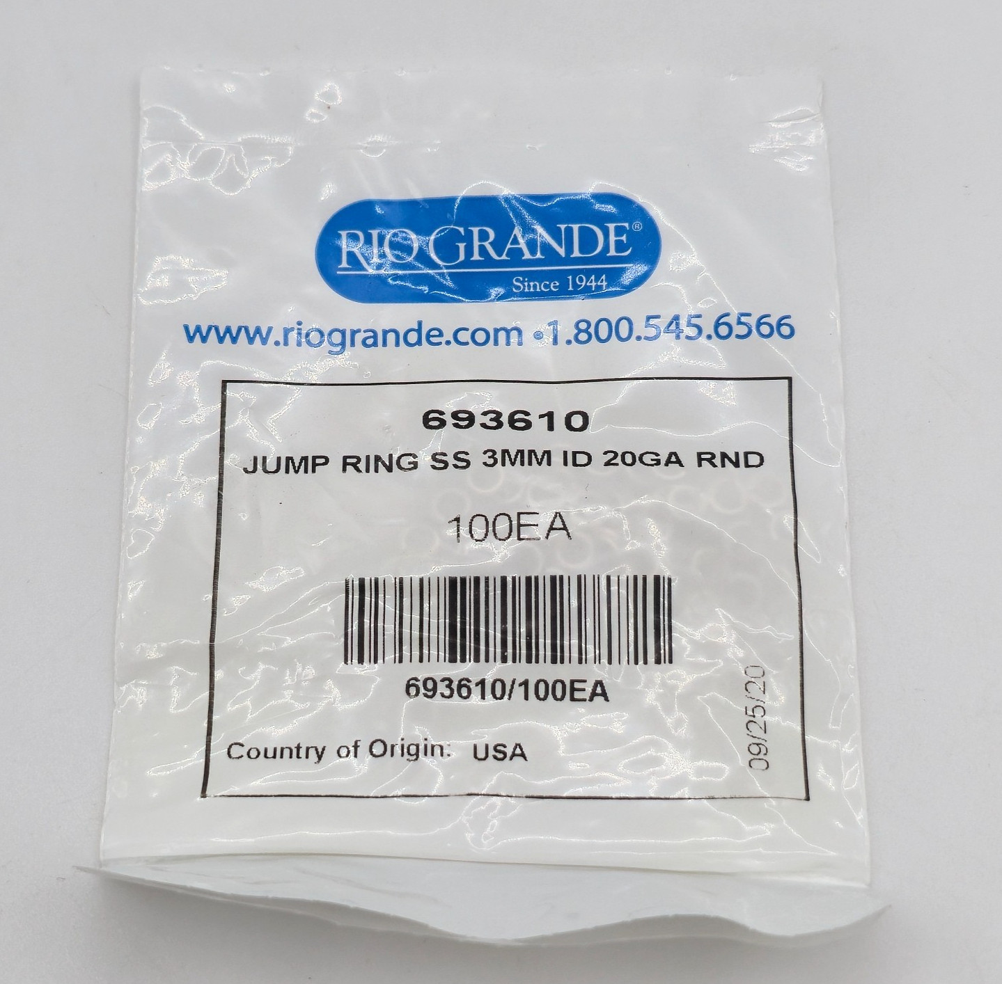 Rio Grande Sterling Silver 3mm ID 20ga Round Jump Ring – 100 Pieces