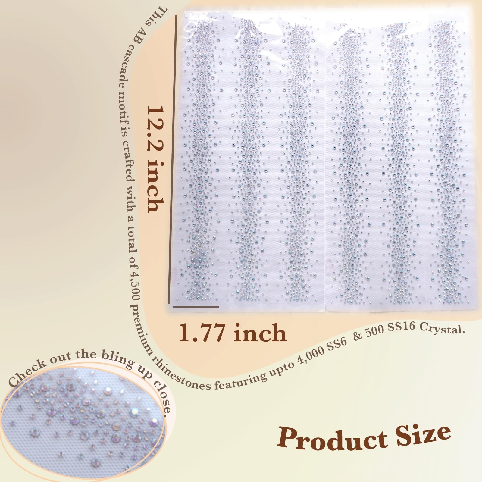 Blingxy Hotfix Rhinestone Sheets – Unique Color, 16.0cm x 31.0cm, multi color