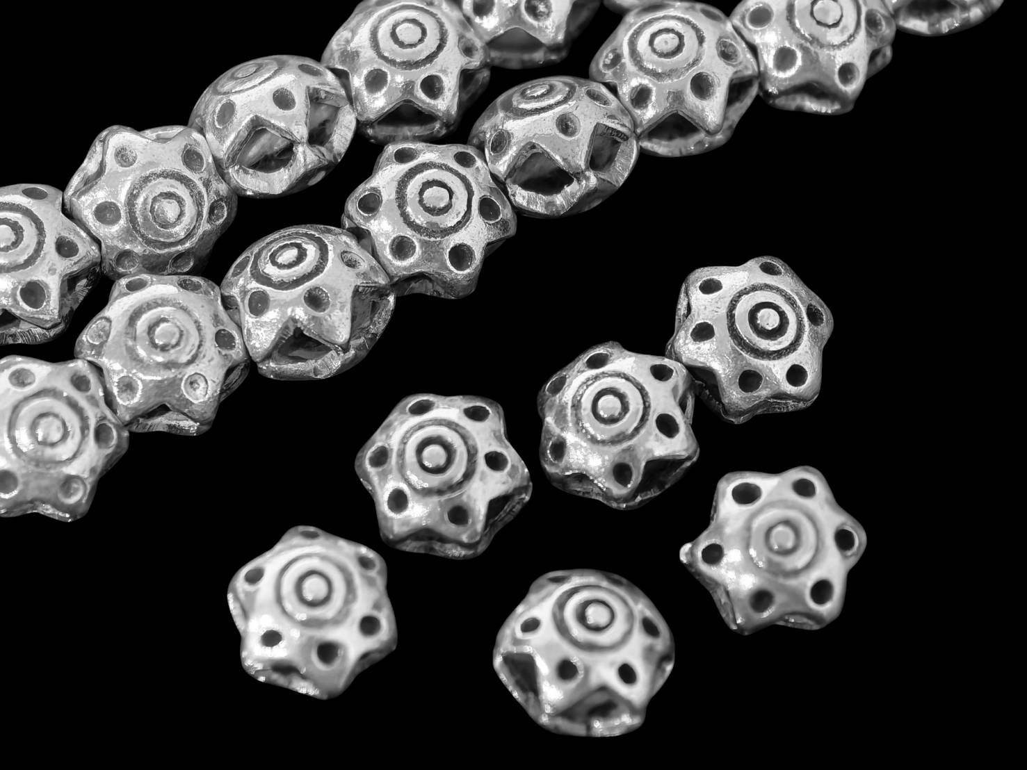silver beads karen hill tribe handmade silver 6 fancy bead