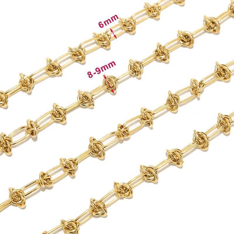 1meter Silver link Chain tainless Steel 6mm Knot Chain for diy Jewelry Making