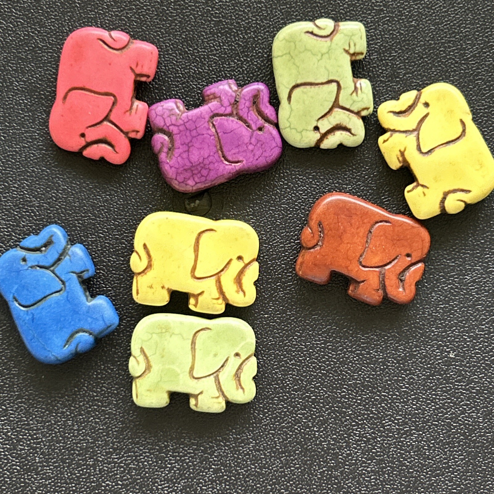 Lot of Howlite Beads Fish, Butterflies, Hearts Elephants People Mixed Sizes