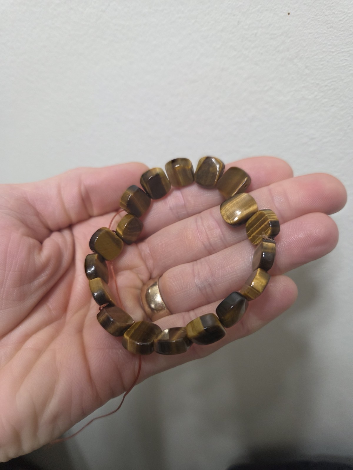 Tiger’s Eye Beads Bracelet Stretch Broken