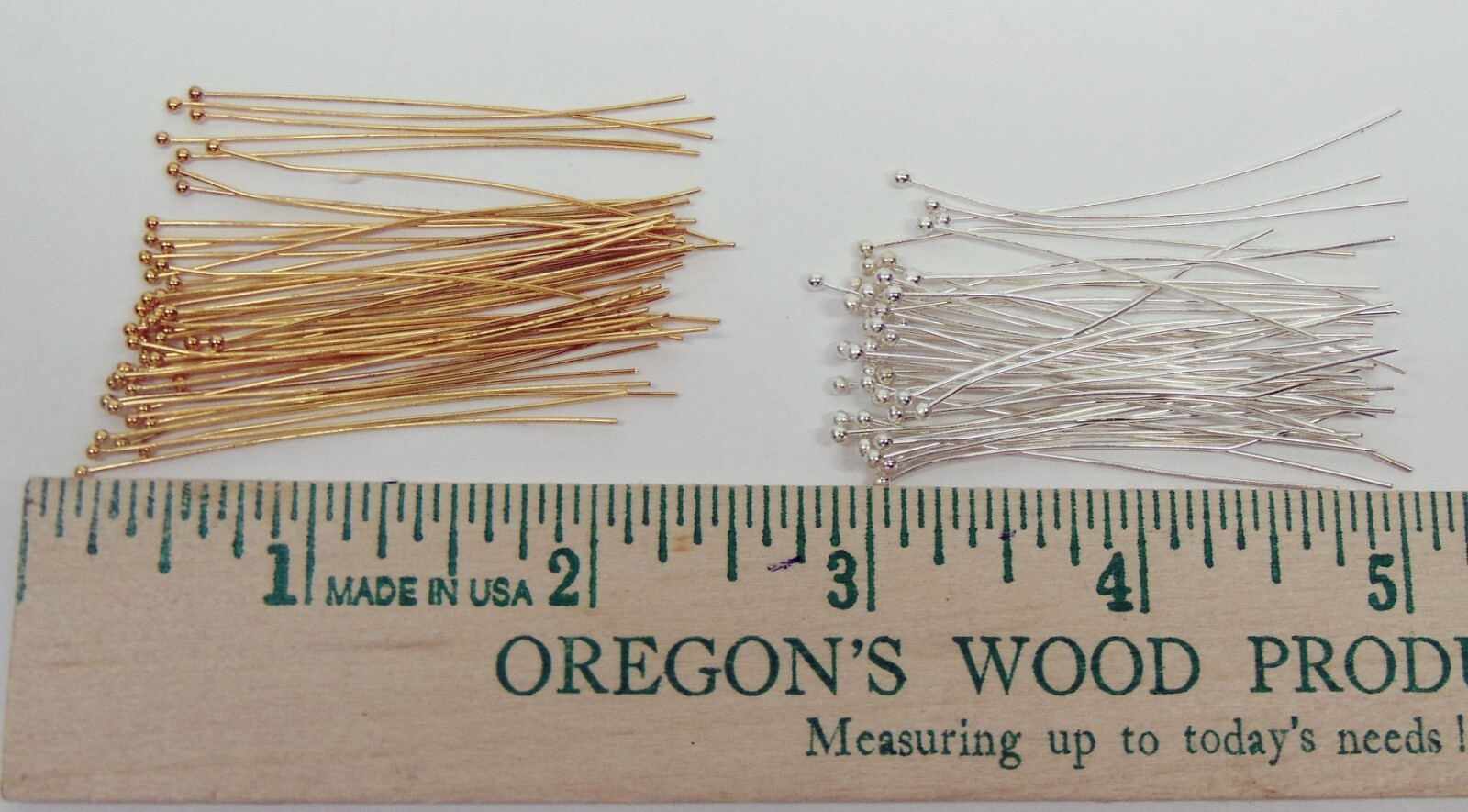 50 Silver Plated Brass BALL END HEAD Pins 2 inch 24 gauge No Lead No Nickel
