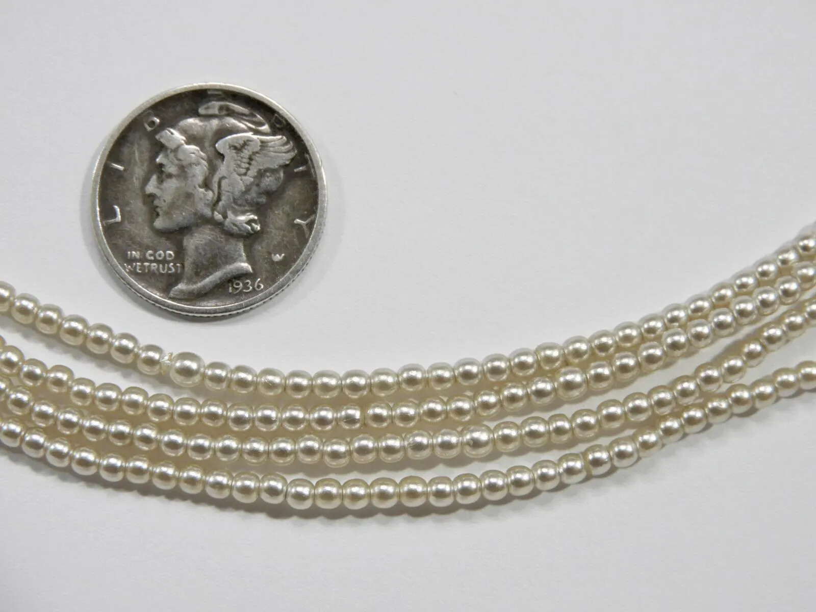 Silvery Light Blue Glass Pearls (2mm, 3mm, 4mm or 6mm) 1 Full Stand Czech Beads