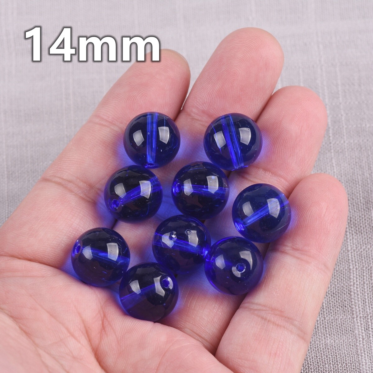 Round Glossy 6mm 8mm 10mm 12mm 14mm Crystal Glass Loose Beads for Jewelry Making