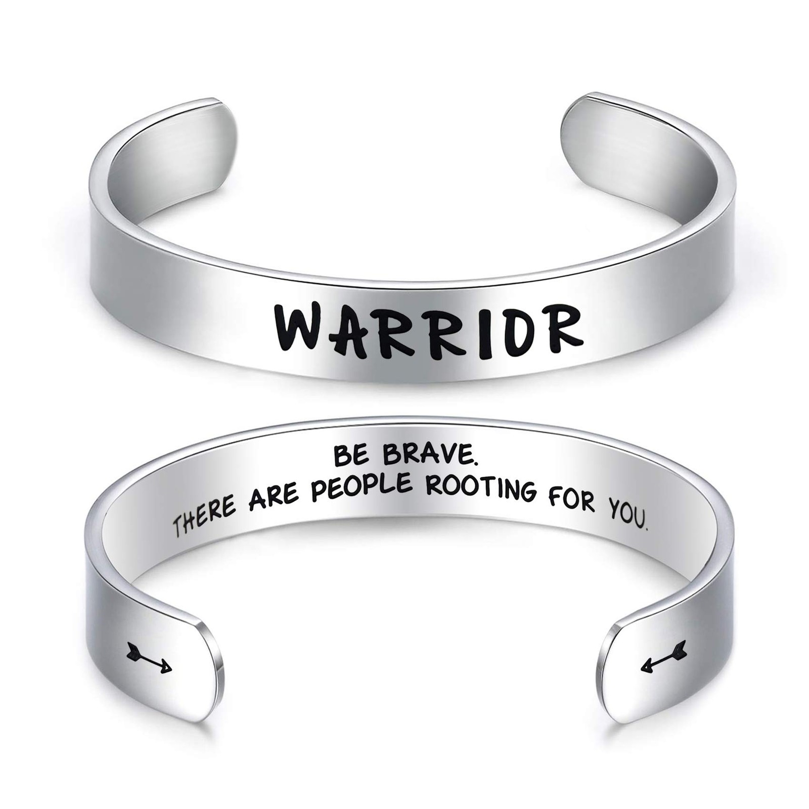 Inspirational Message Warrior Bracelet Jewelry Be Brave There are People Rooting